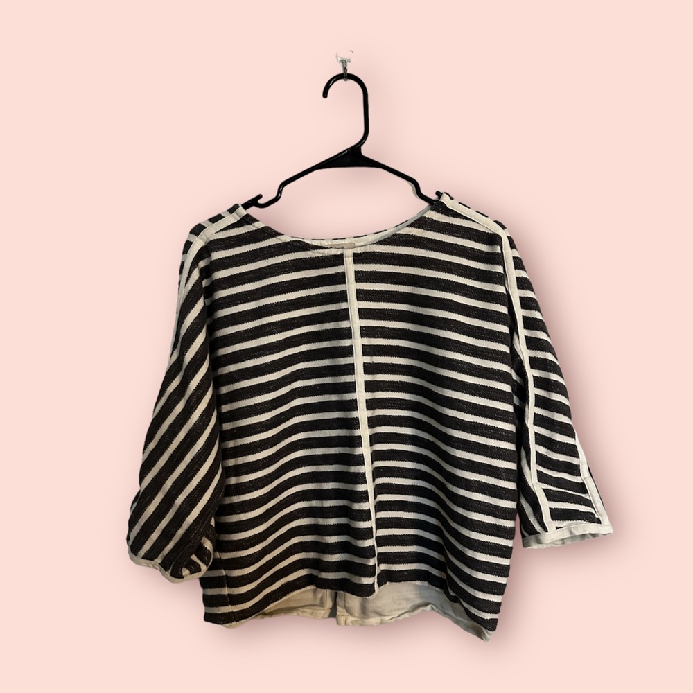 madewell striped zip-up sweater